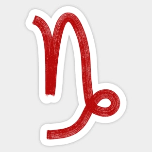 Red Capricorn Sticker